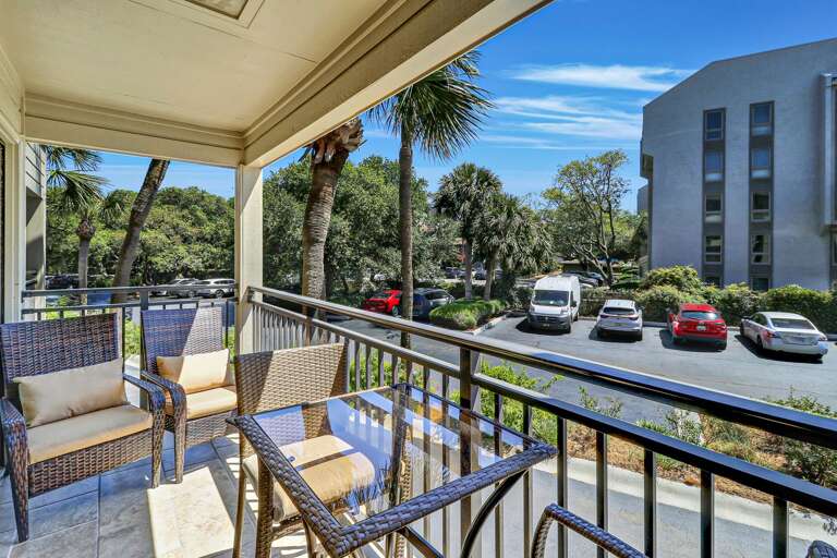 Seating for 4 on this sunny balcony.  
