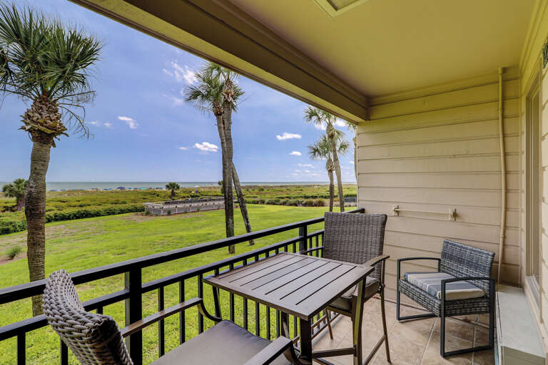With a table and chairs for two the balcony offers up spectacular views of the beach and the Atlantic Ocean. With a table and chairs for two the balcony offers up spectacular views of the beach and the Atlantic Ocean.