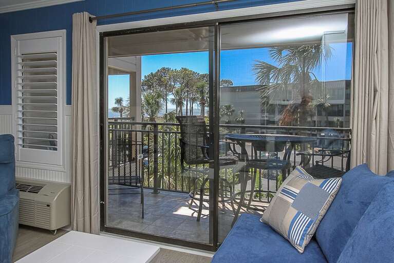 Sliding door to the oceanview balcony.