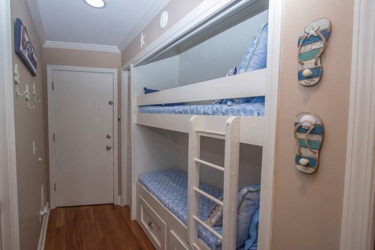 The bunk beds have a small ladder for the "little ones".