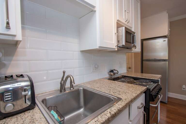 This lovely kitchen has all the essentials to make "home-cooked" meals at your home away from home.