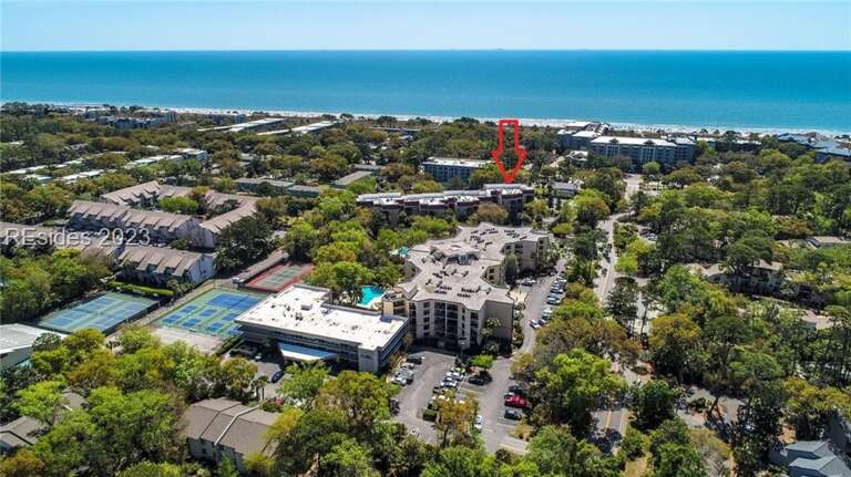 Aerial View Of Residential Area Near Coastline