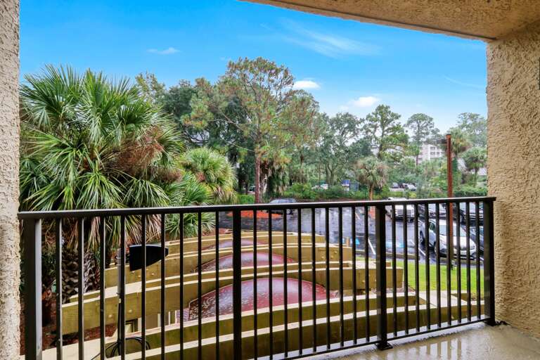 View from Master Bedroom Balcony overlooking front of the complex.  