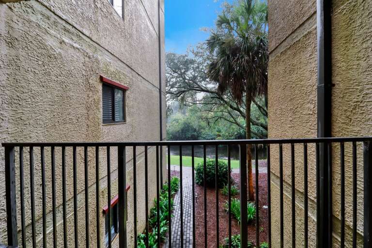 View of the lovely landscaping around the complex 