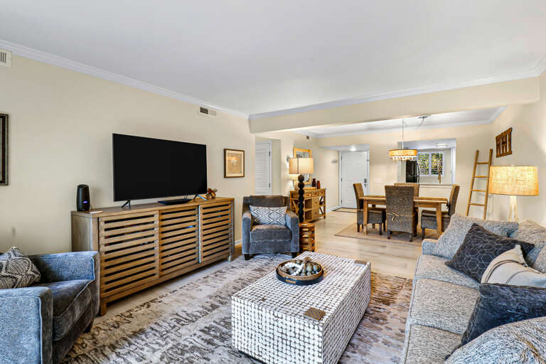 Living Room Interior With Furniture And Dining Area In The Background