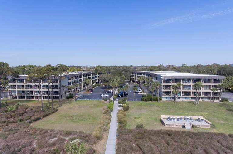Aerial view of Sea Side Villas from the Atlantic Ocean