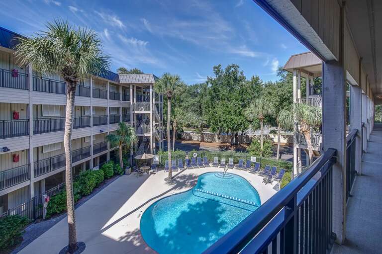 The View from the front door to the pool.