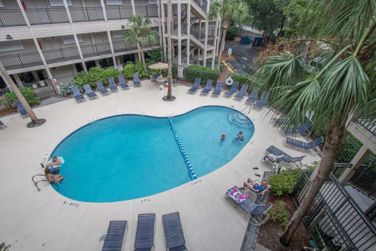 View of the Sea Side Villa I pool from the entry to Villa # 250