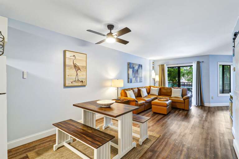 Enjoy meals on the table for up to four people.
