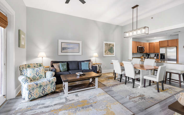 Living Room Interior With Dining Area In Vacation Rental