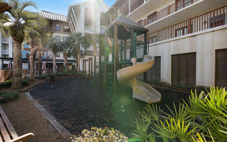 The property features an exciting slide.