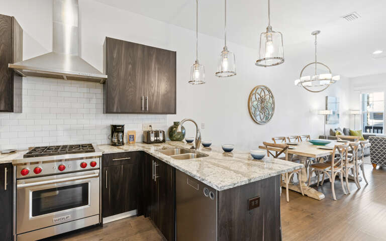 Kitchen And Dining Area In A Vacation Rental
