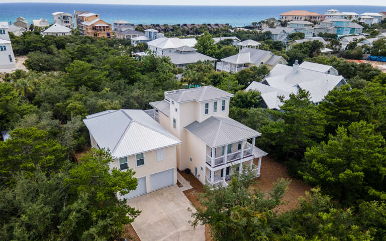 Aerial View Of Residential Property By The Coast
