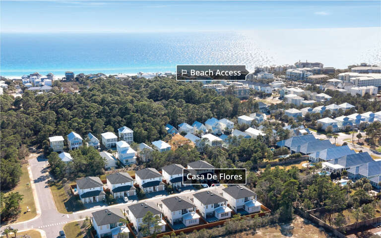 Aerial View Of Seaside Community Near Beach Access