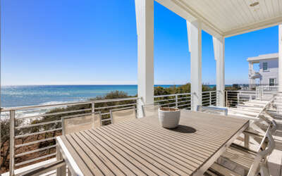 Enjoy oceanfront dining on your private covered terrace, where stunning sea views create the perfect backdrop for meals.