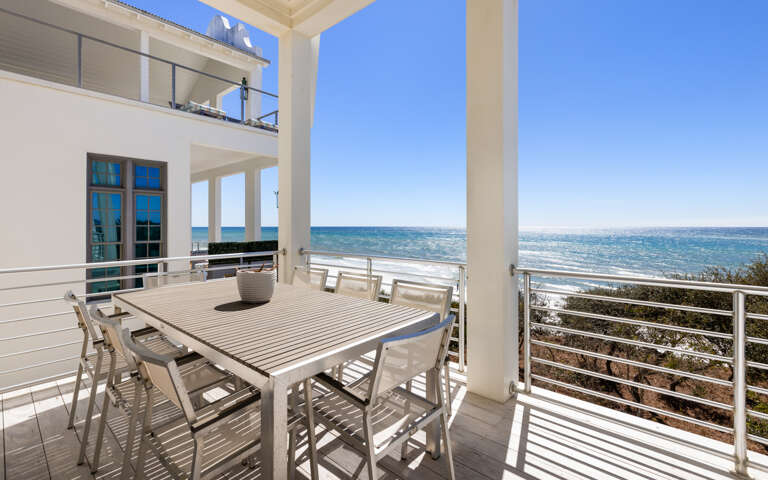 Enjoy seaside dining on your private terrace with panoramic gulf views and gentle sea breezes.