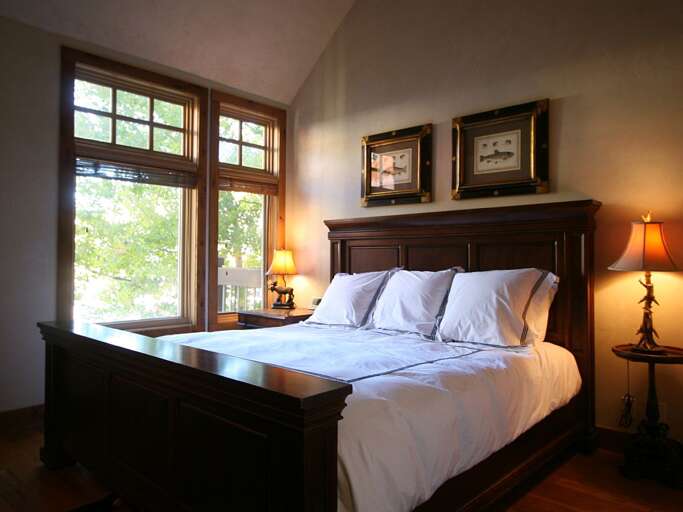 Guest room #3 with king size bed and new linens.