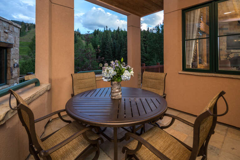 Patio off of the dining area and kitchen.