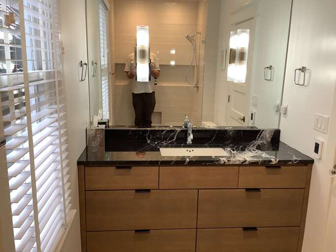 Upstairs bathroom is brand new!