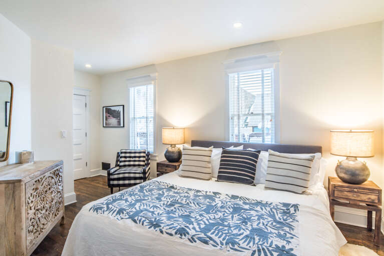 2nd Master Bedroom (upstairs) with King bed. New bed, new linens and new bedding!