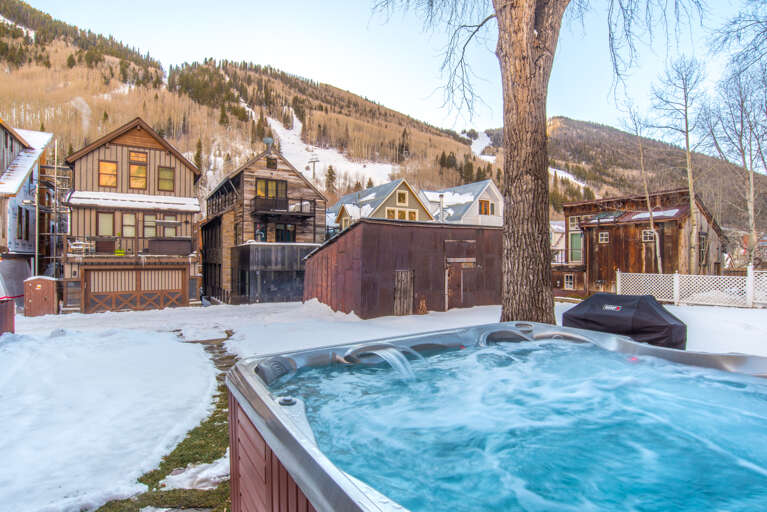 Fabulous private hot tub with views of the ski area.