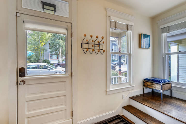 Front door entrance off the front porch