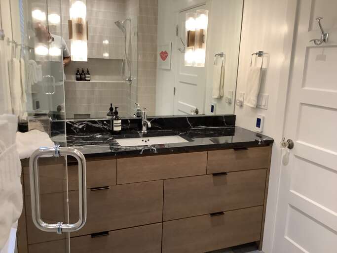 Beautiful and brand new downstairs bathroom.