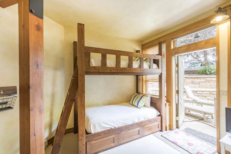 Bunk and Queen Room has exterior door to private terrace.