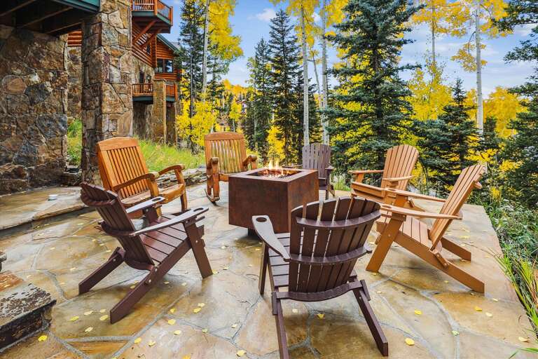 Outdoor living space with fire table, patio and hot tub! Wonderful for the whole family!