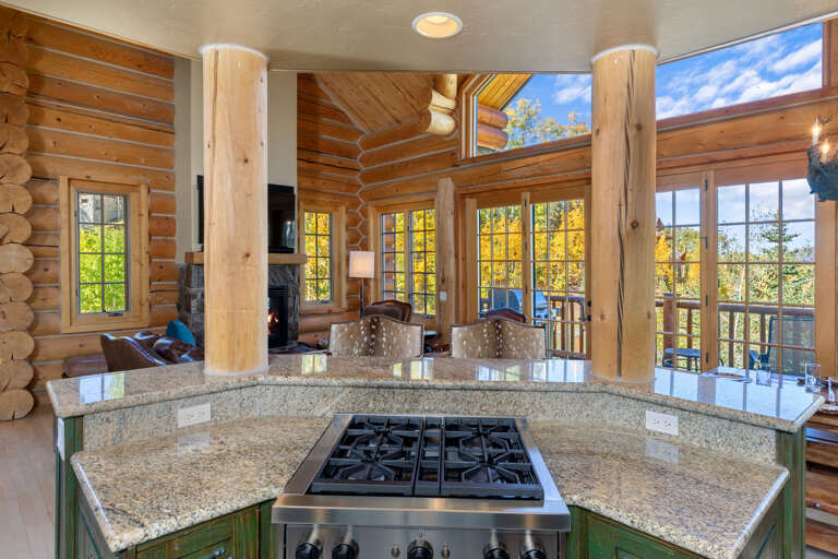 Aldasoro mountain range and Ski Run views from the kitchen. High-end appliances, Sub Zero and Wolf. 2 barstools at kitchen counter Aldasoro mountain range and Ski Run views from the kitchen. High-end appliances, Sub Zero and Wolf. 2 barstools at kitchen counter