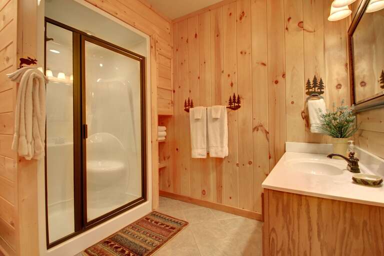 The second bath has a spacous shower. The second bath has a spacous shower.