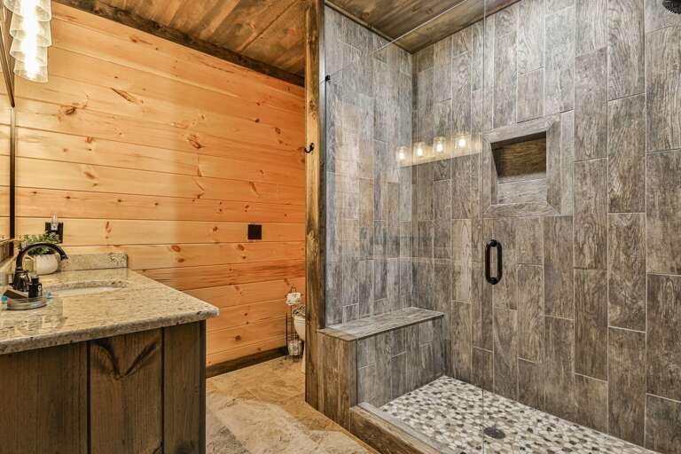 Custom Shower in the 3rd bathroom on the Lower Level