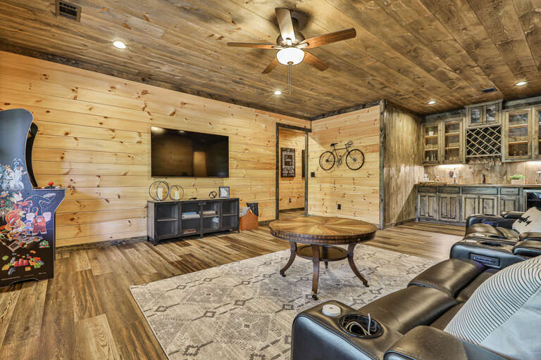 Game Room with Arcade Games and and Great Place for Movies