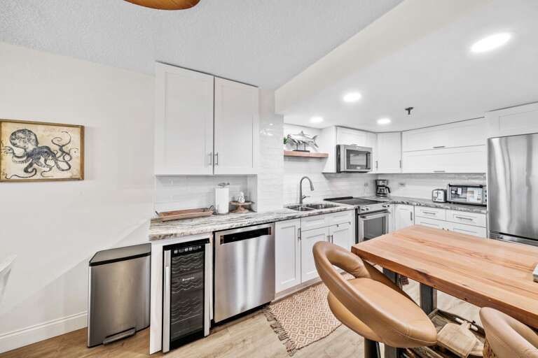 Cook in style in the state-of-the-art kitchen, complete with modern appliances and a bonus wine fridge for the perfect touch