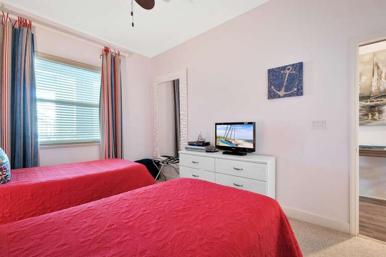 Each bedroom is equipped with its own TV, including the twin guest bedroom Each bedroom is equipped with its own TV, including the twin guest bedroom