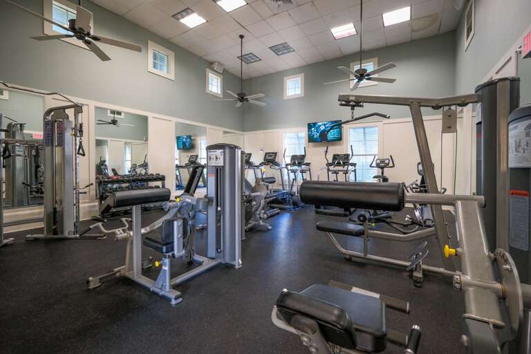 Fitness room available as part of the Cinnamon Beach Club resort amenities Fitness room available as part of the Cinnamon Beach Club resort amenities