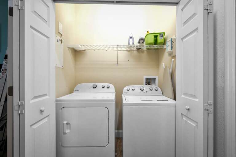 Full-sized washer and dryer located inside the condo for your convenience Full-sized washer and dryer located inside the condo for your convenience