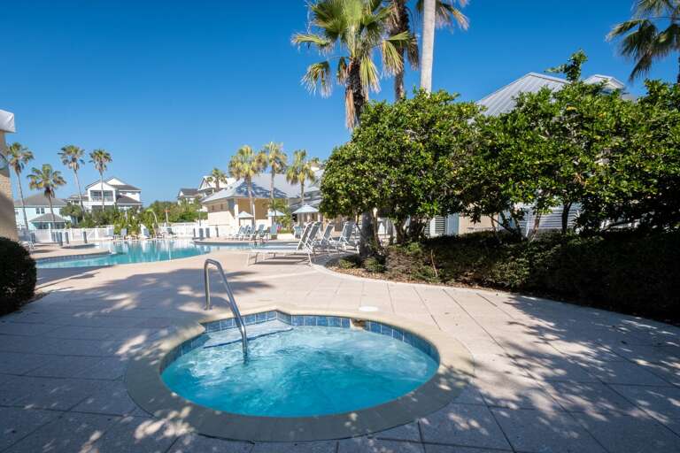 Hot tub on the pool deck Hot tub on the pool deck