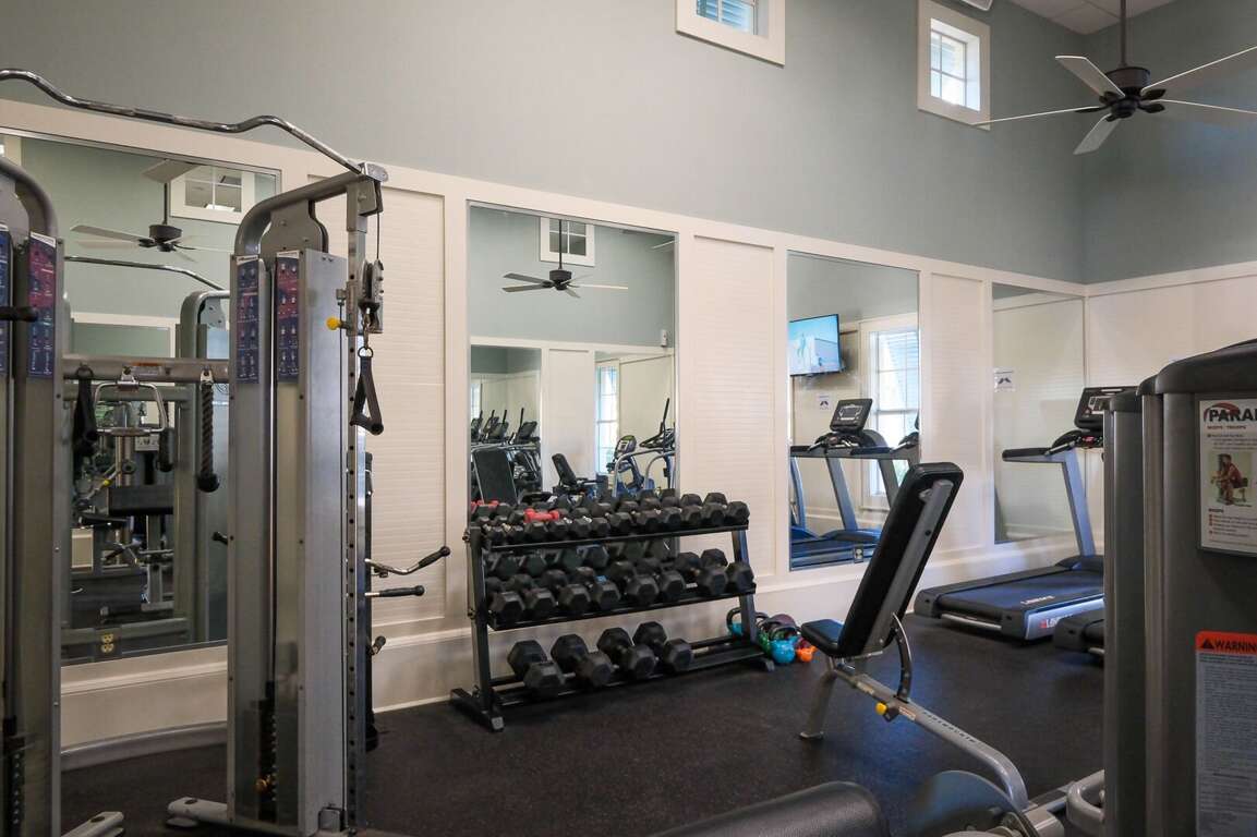 Lift weights and stay active in the fully equipped fitness room Lift weights and stay active in the fully equipped fitness room