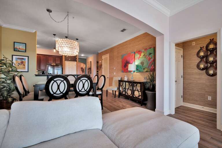 Thoughtfully decorated living room and dining room Thoughtfully decorated living room and dining room