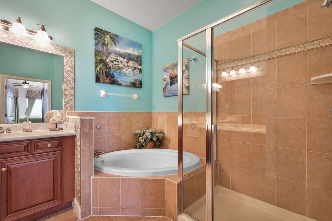 Updated master bathroom with modern fixtures Updated master bathroom with modern fixtures