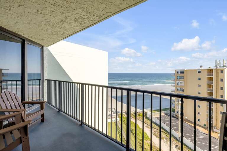 Enjoy Atlantic Ocean views from your private 8th-floor balcony at Ocean Trillium Suites 801
