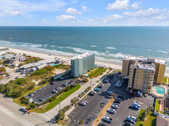 Ocean Trillium Suites is a direct oceanfront property in New Smyrna Beach, offering unbeatable views and beach access