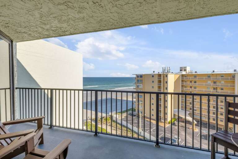 Relax with seating on the 8th-floor ocean-view balcony, perfect for enjoying the coastal breeze