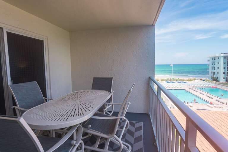 4th-floor balcony offering views of serene, no-drive New Smyrna Beach 4th-floor balcony offering views of serene, no-drive New Smyrna Beach