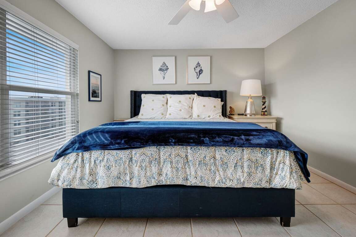 Stay at Sea Coast Gardens II 508 and enjoy the master bedroom's king-size comfort with a picture-perfect view of the Atlantic Ocean and the sparkling pool deck Stay at Sea Coast Gardens II 508 and enjoy the master bedroom's king-size comfort with a picture-perfect view of the Atlantic Ocean and the sparkling pool deck