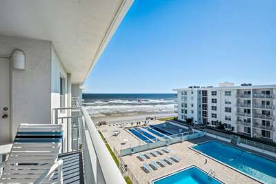Large balcony with sea view