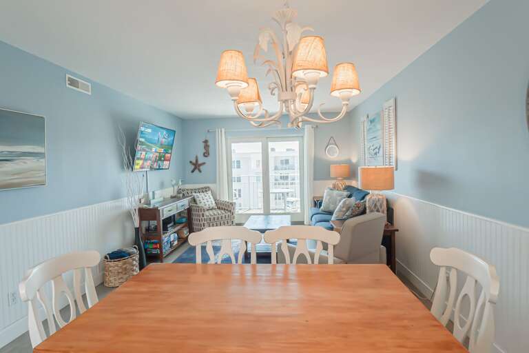 View into the dining and living areas View into the dining and living areas