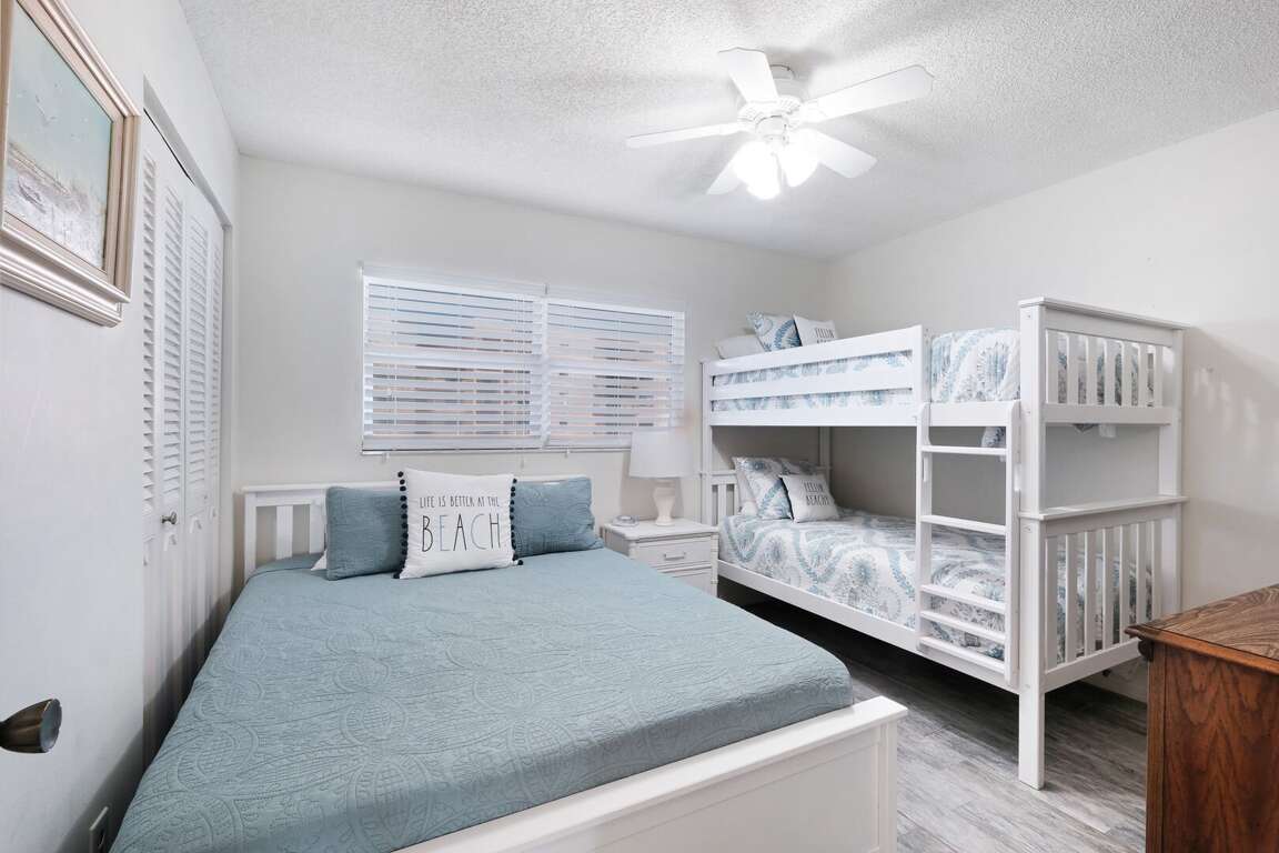Queen Bed and Twin Bunk Bed in the Guest Bedroom Queen Bed and Twin Bunk Bed in the Guest Bedroom