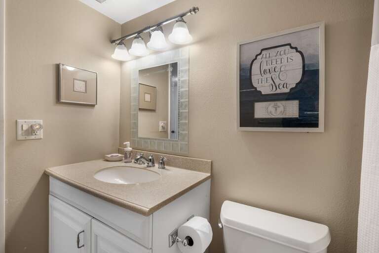 Freshen up with the guest bathroom vanity, offering a functional space for your daily routines Freshen up with the guest bathroom vanity, offering a functional space for your daily routines